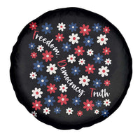 Freedom Democracy Truth Spare Tire Cover Patriotic Floral