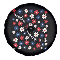 Freedom Democracy Truth Spare Tire Cover Patriotic Floral
