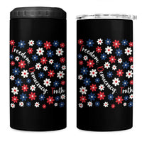 Freedom Democracy Truth 4 in 1 Can Cooler Tumbler Patriotic Floral