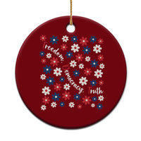 Freedom Democracy Truth Ceramic Ornament Patriotic Floral