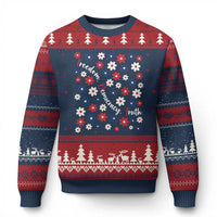 Freedom Democracy Truth Ugly Christmas Sweater Patriotic Floral