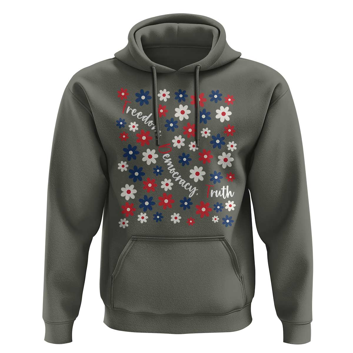 Freedom Democracy Truth Hoodie Patriotic Floral