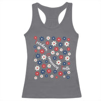 Freedom Democracy Truth Racerback Tank Top Patriotic Floral