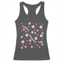 Freedom Democracy Truth Racerback Tank Top Patriotic Floral