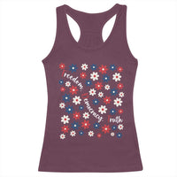 Freedom Democracy Truth Racerback Tank Top Patriotic Floral