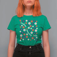 Freedom Democracy Truth T Shirt For Women Patriotic Floral