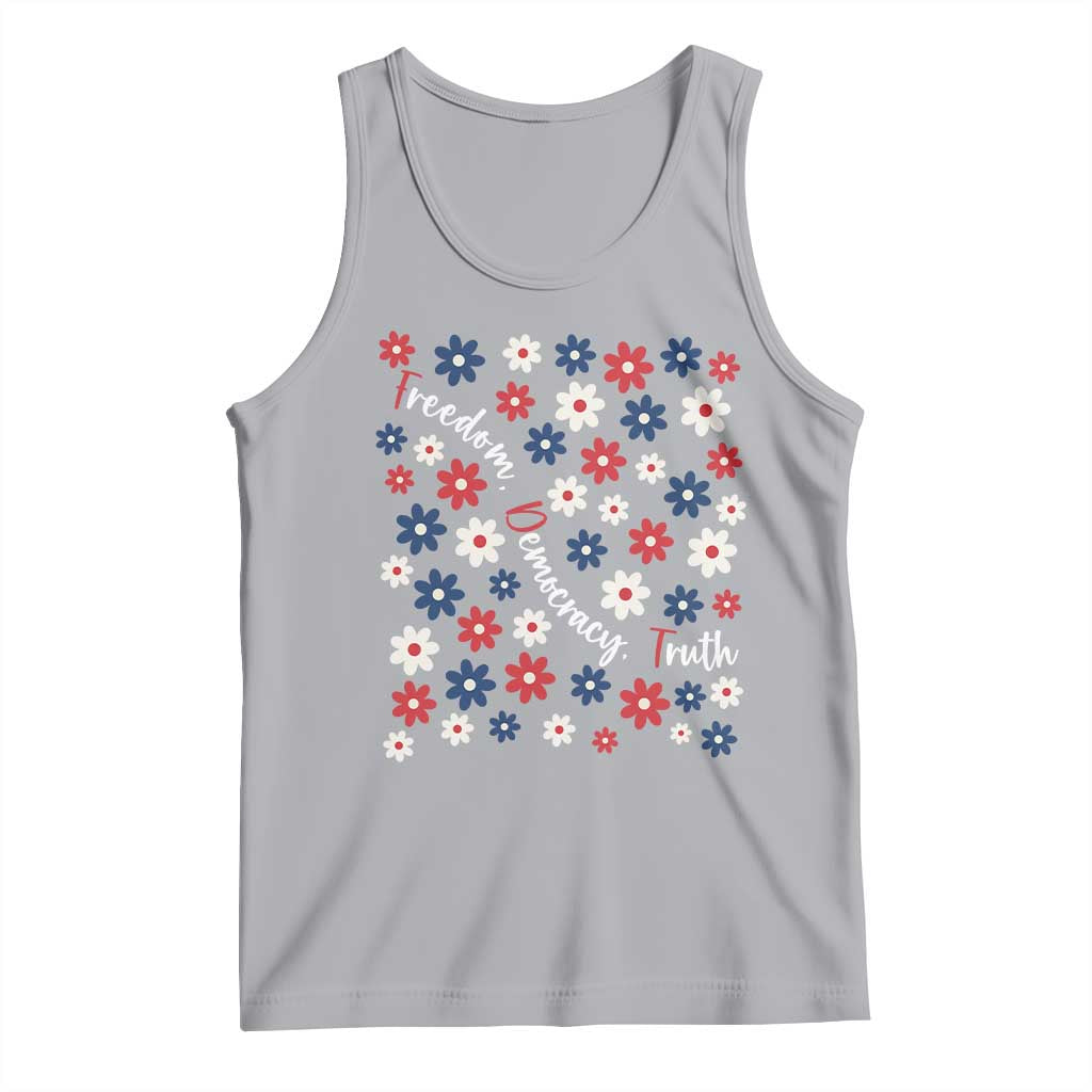 Freedom Democracy Truth Tank Top Patriotic Floral