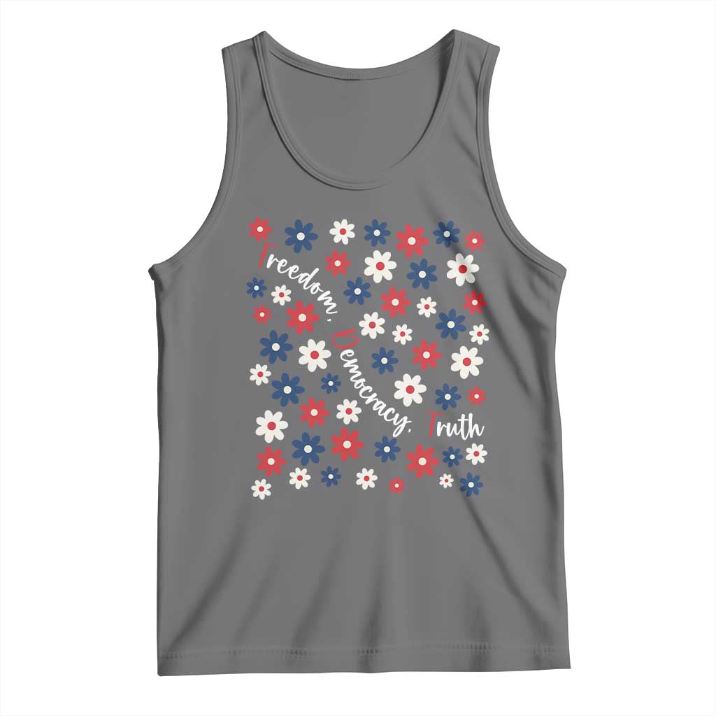 Freedom Democracy Truth Tank Top Patriotic Floral