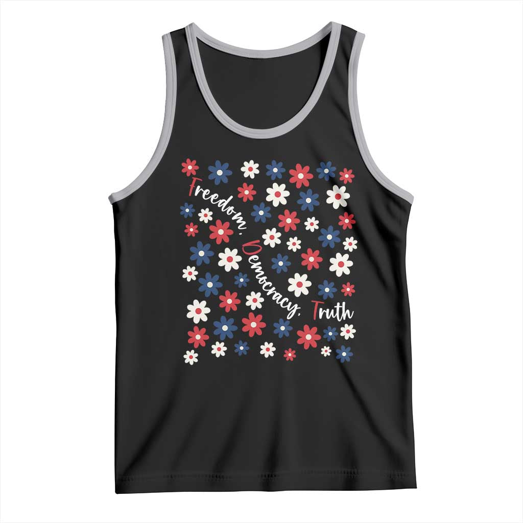 Freedom Democracy Truth Tank Top Patriotic Floral