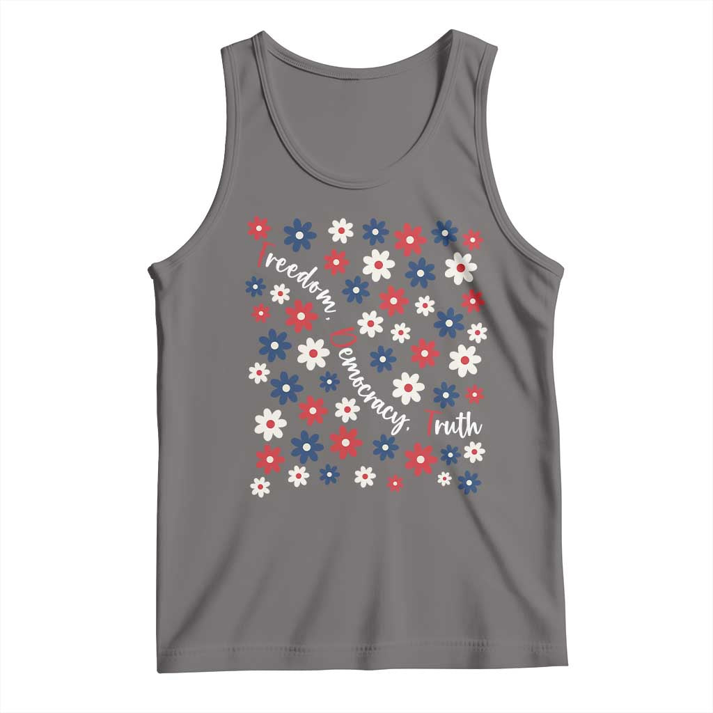 Freedom Democracy Truth Tank Top Patriotic Floral