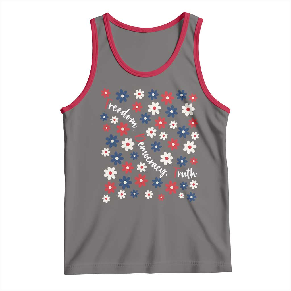 Freedom Democracy Truth Tank Top Patriotic Floral
