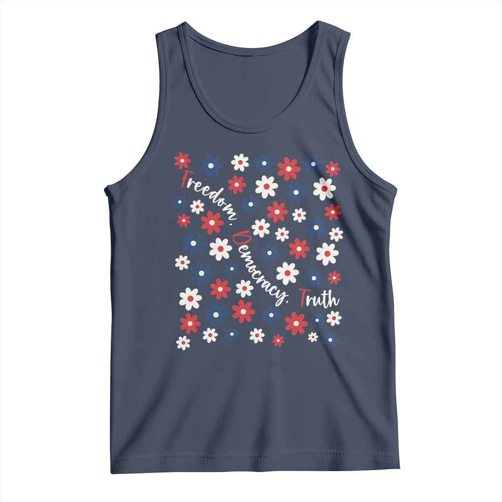 Freedom Democracy Truth Tank Top Patriotic Floral