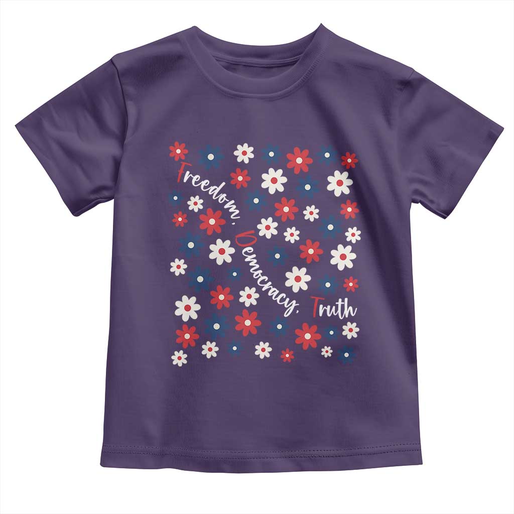 Freedom Democracy Truth Toddler T Shirt Patriotic Floral
