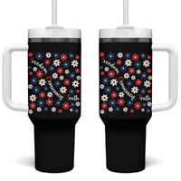 Freedom Democracy Truth Tumbler With Handle Patriotic Floral