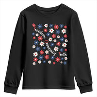 Freedom Democracy Truth Youth Sweatshirt Patriotic Floral
