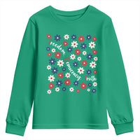 Freedom Democracy Truth Youth Sweatshirt Patriotic Floral