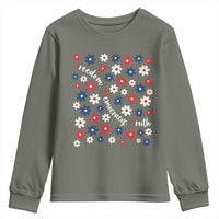 Freedom Democracy Truth Youth Sweatshirt Patriotic Floral