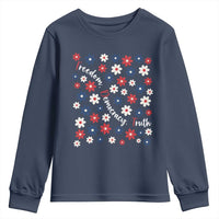 Freedom Democracy Truth Youth Sweatshirt Patriotic Floral