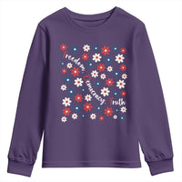 Freedom Democracy Truth Youth Sweatshirt Patriotic Floral