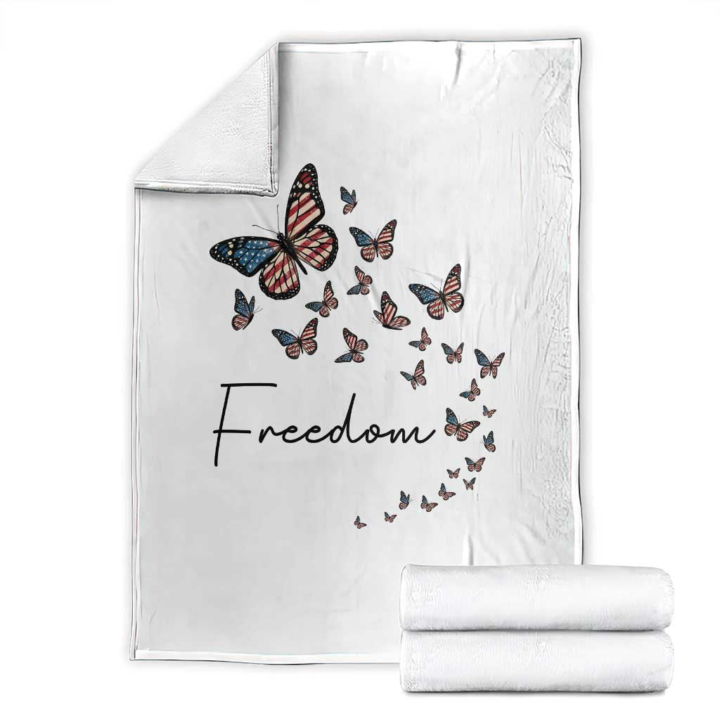 Butterfly Of Freedom American Pride Throw Blanket