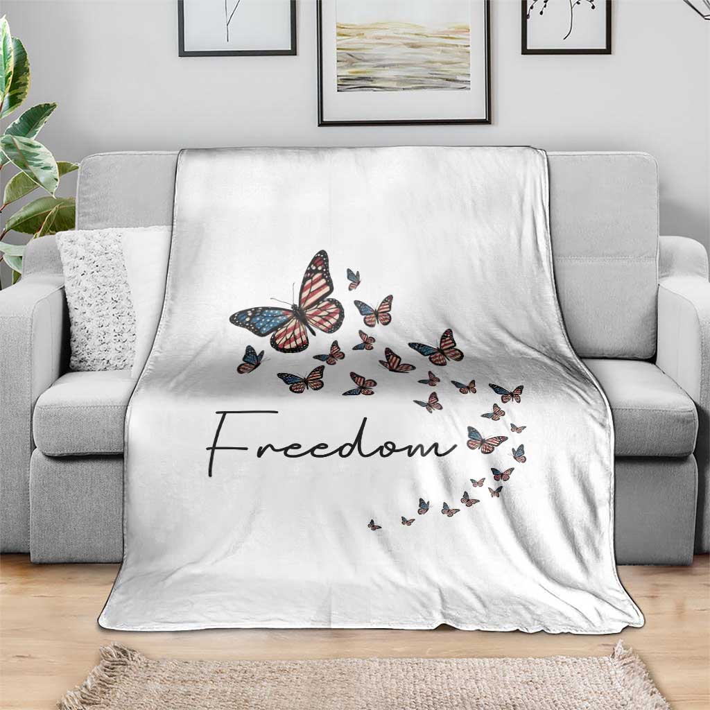 Butterfly Of Freedom American Pride Throw Blanket