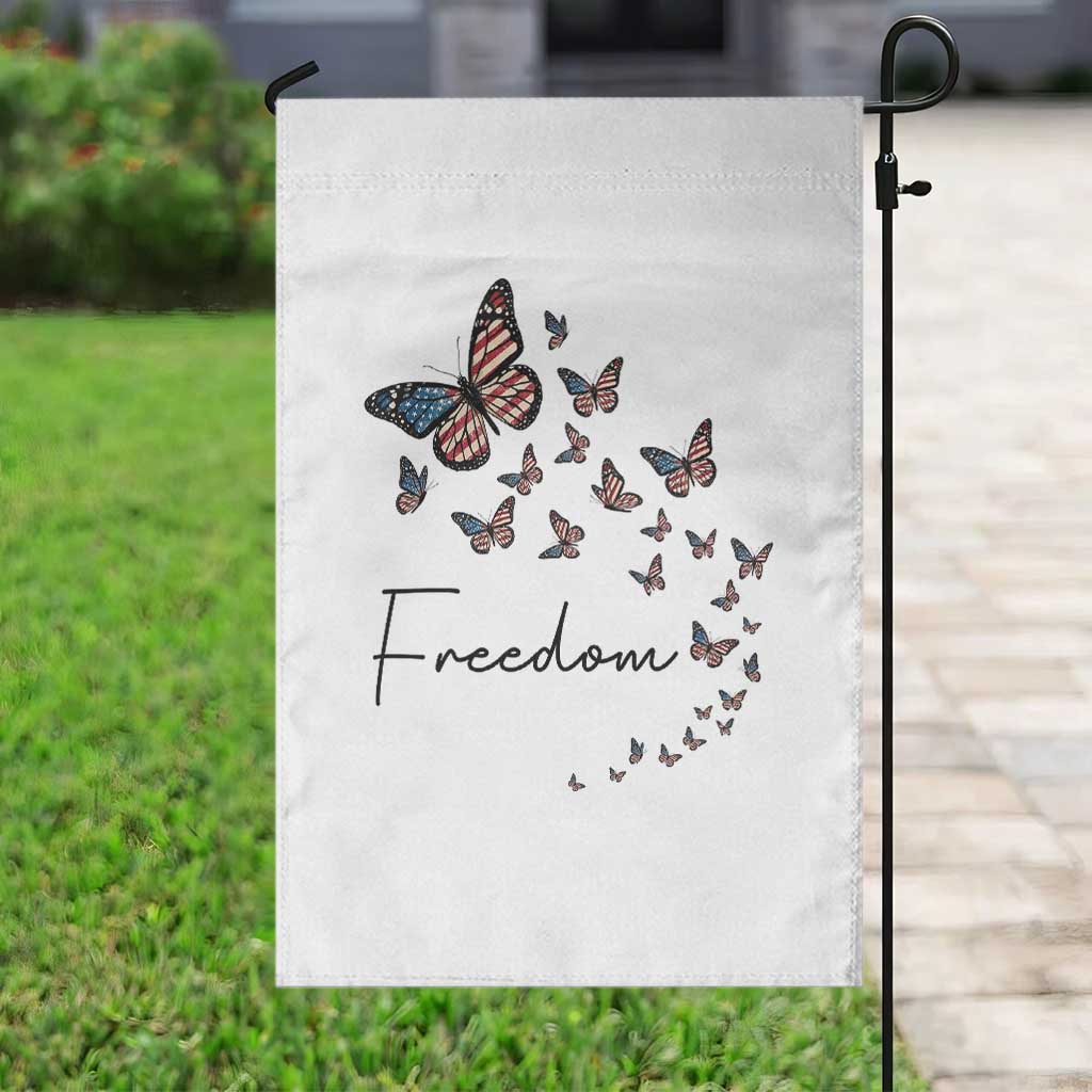 Butterfly Of Freedom American Pride Garden Flag