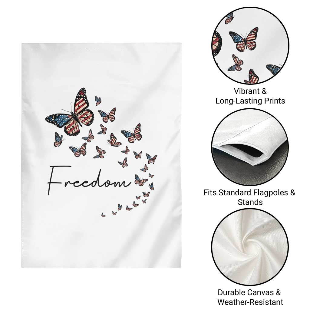 Butterfly Of Freedom American Pride Garden Flag