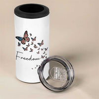 Butterfly Of Freedom American Pride 4 in 1 Can Cooler Tumbler