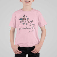 Butterfly Of Freedom American Pride T Shirt For Kid