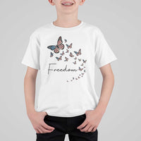 Butterfly Of Freedom American Pride T Shirt For Kid