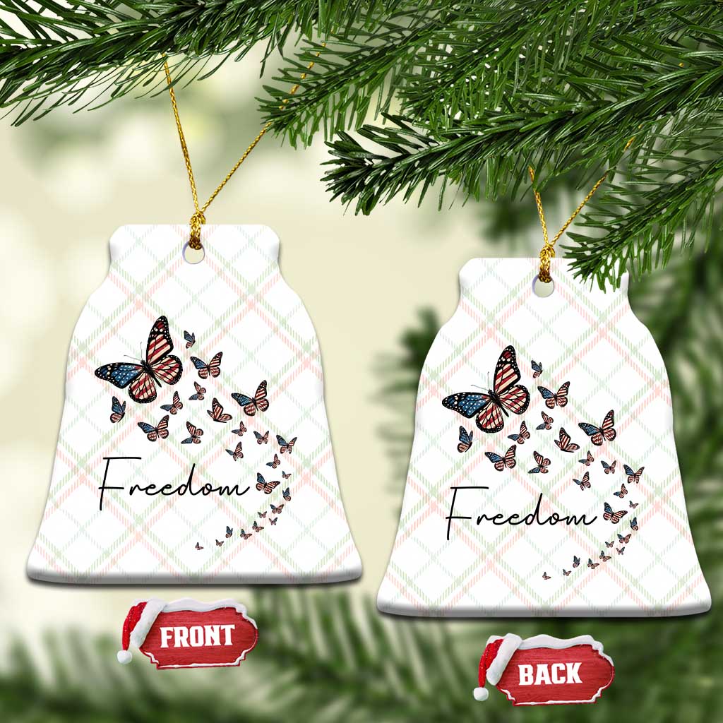 Butterfly Of Freedom American Pride Ceramic Ornament