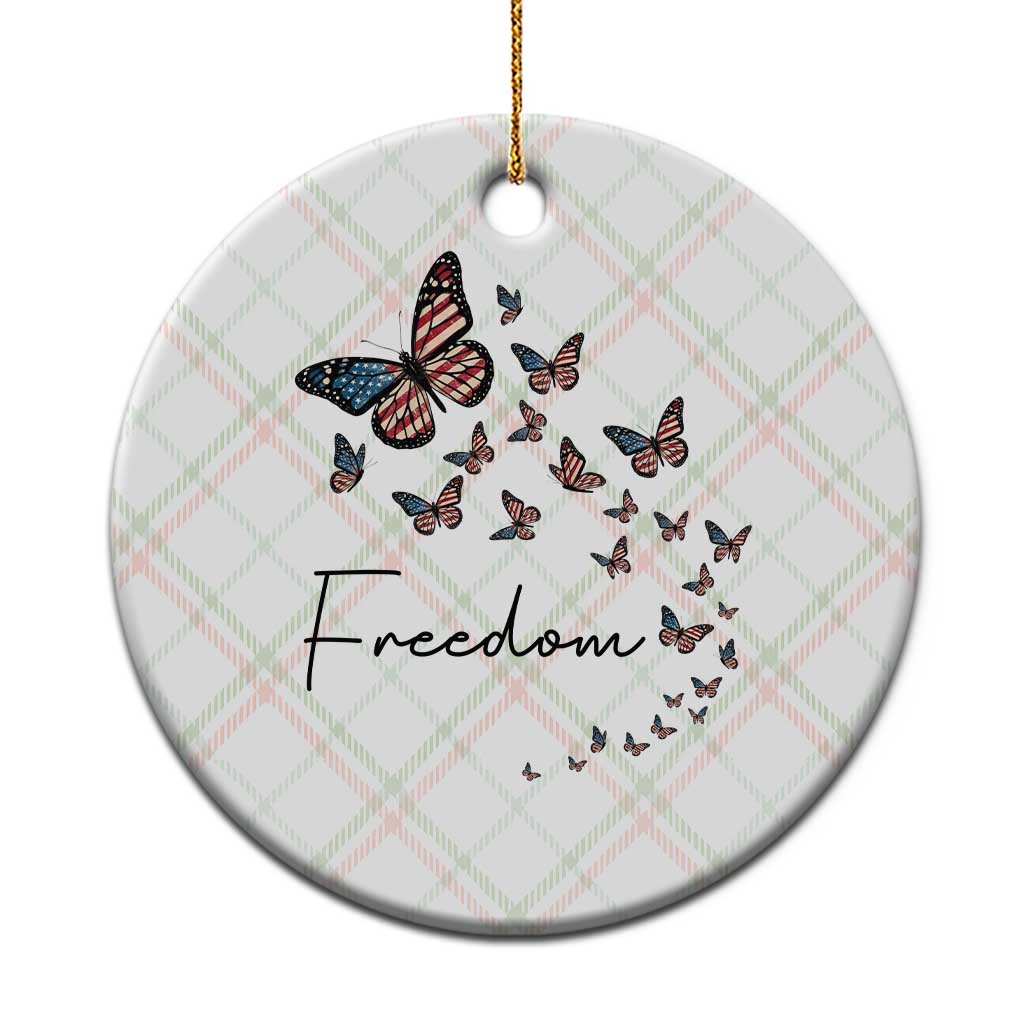 Butterfly Of Freedom American Pride Ceramic Ornament