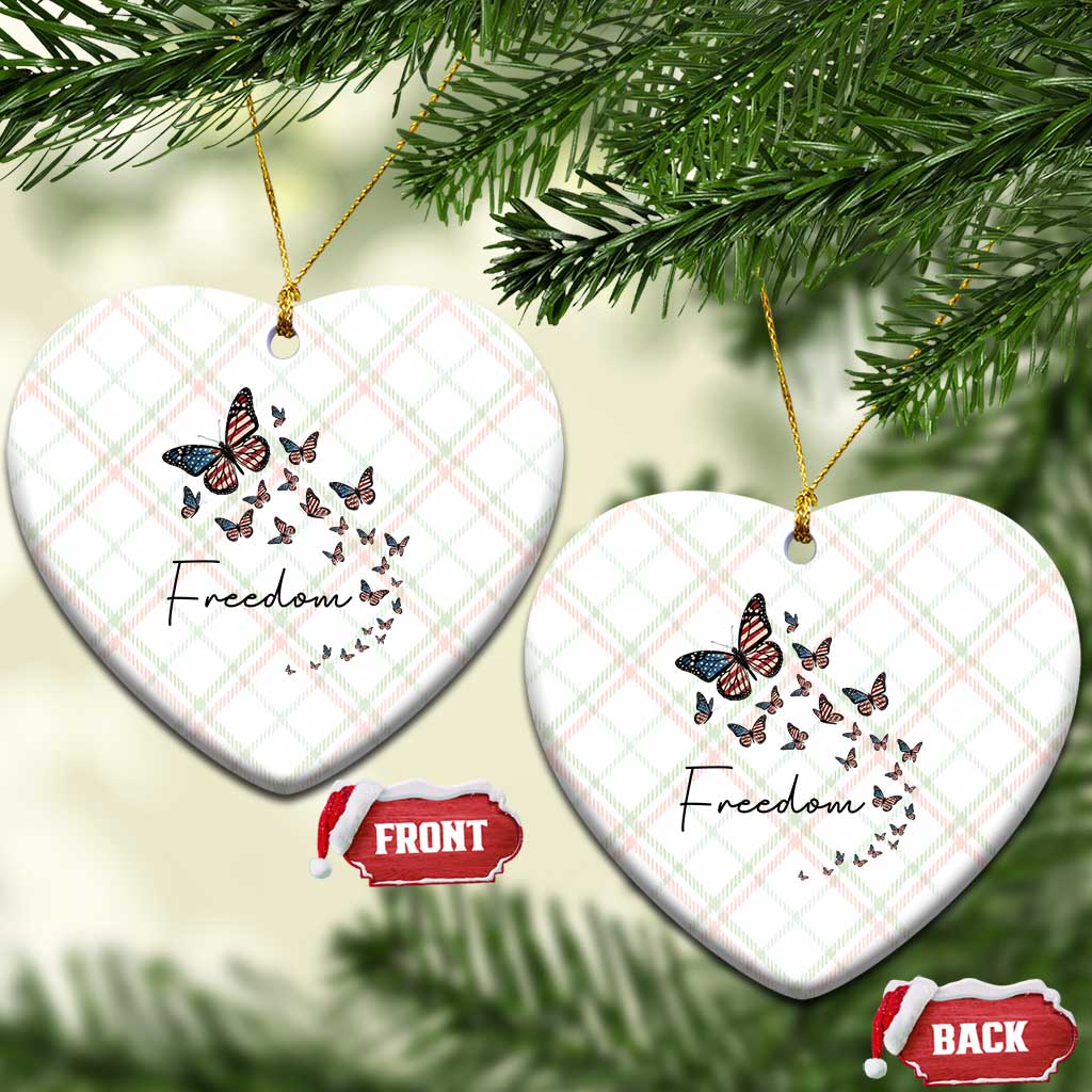 Butterfly Of Freedom American Pride Ceramic Ornament