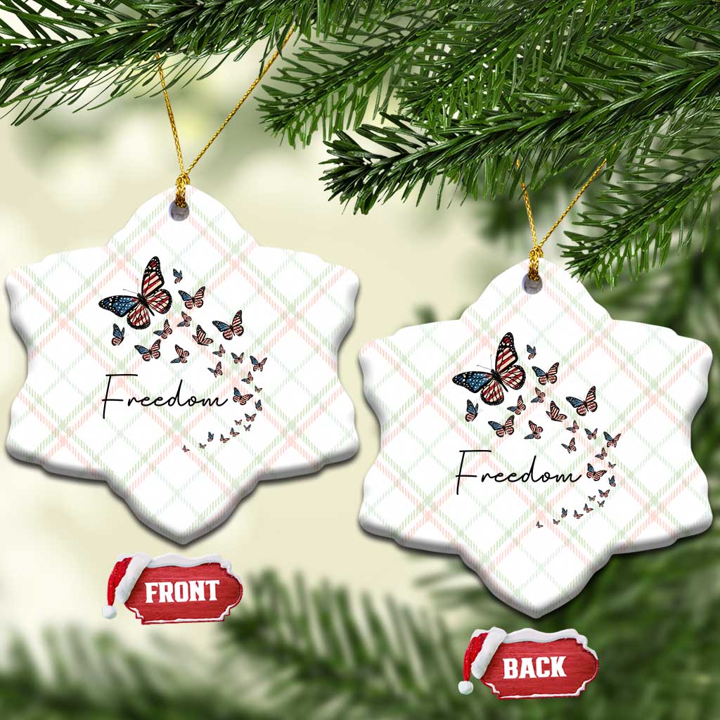 Butterfly Of Freedom American Pride Ceramic Ornament