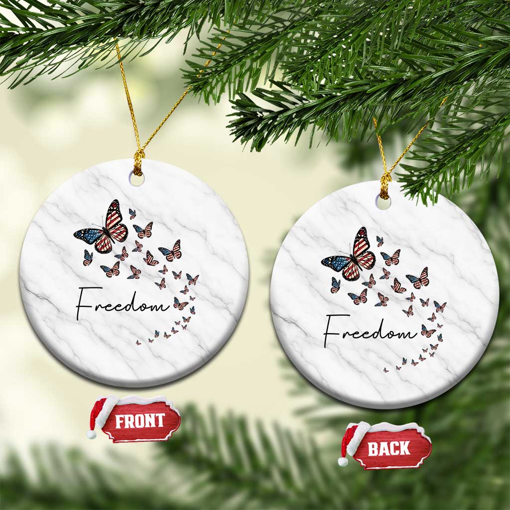 Butterfly Of Freedom American Pride Ceramic Ornament