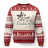 Butterfly Of Freedom American Pride Ugly Christmas Sweater