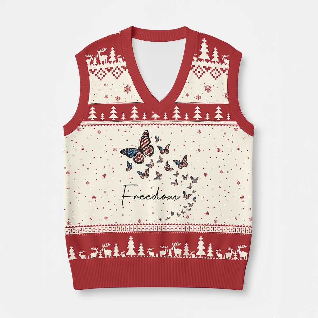 Butterfly Of Freedom American Pride V-Neck Knit Sweater Vest