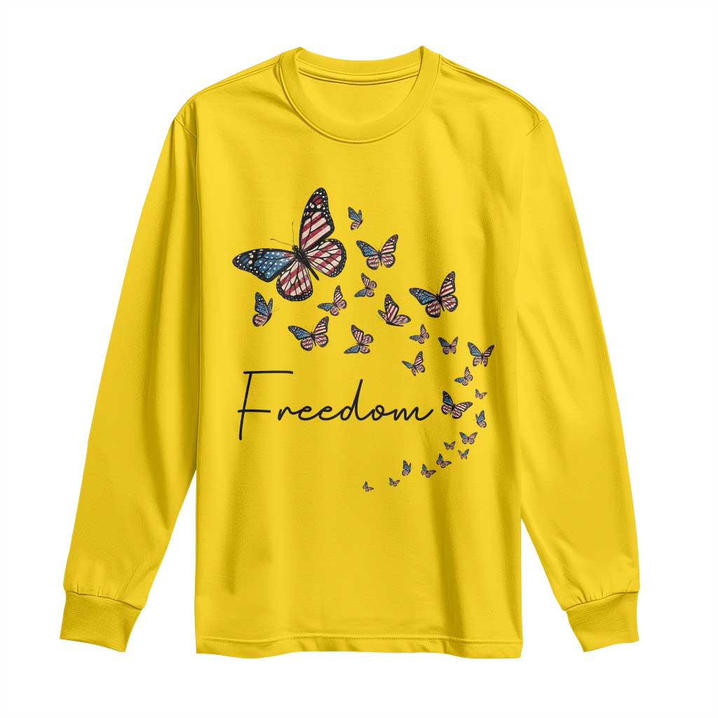 Butterfly Of Freedom American Pride Long Sleeve Shirt