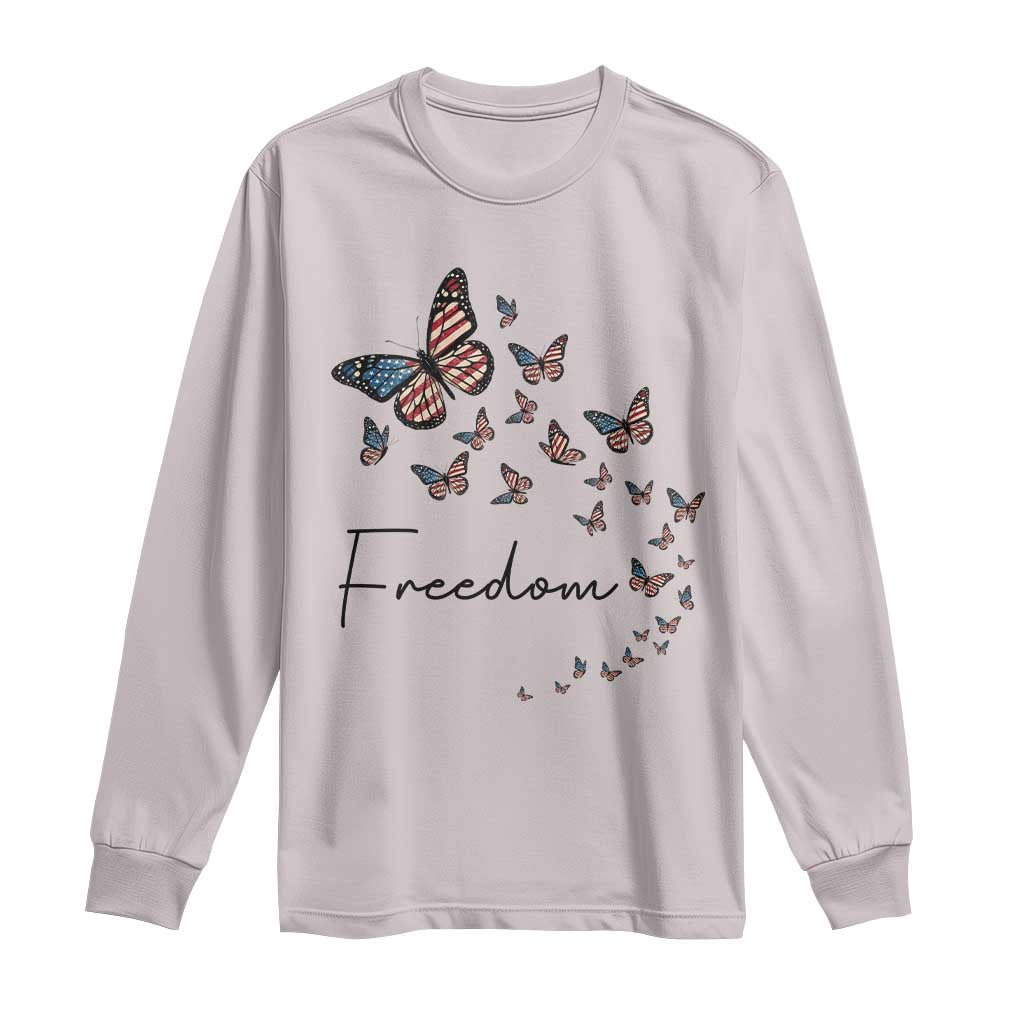 Butterfly Of Freedom American Pride Long Sleeve Shirt