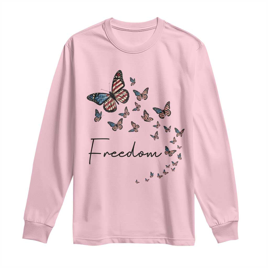 Butterfly Of Freedom American Pride Long Sleeve Shirt
