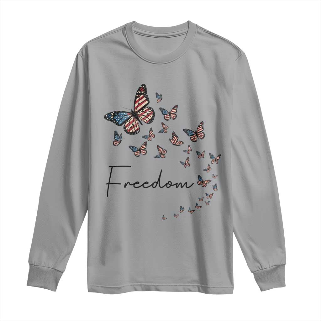 Butterfly Of Freedom American Pride Long Sleeve Shirt