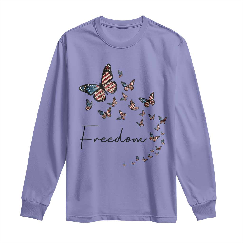 Butterfly Of Freedom American Pride Long Sleeve Shirt