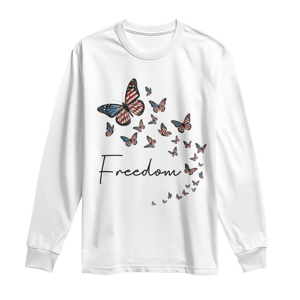 Butterfly Of Freedom American Pride Long Sleeve Shirt