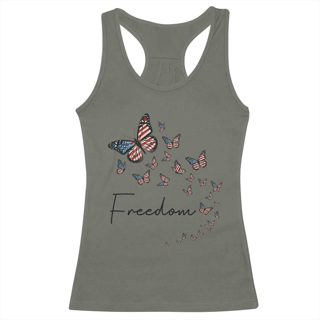 Butterfly Of Freedom American Pride Racerback Tank Top