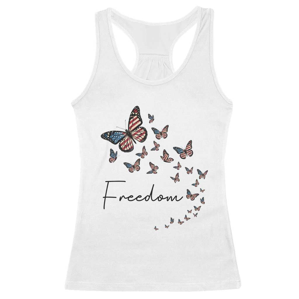 Butterfly Of Freedom American Pride Racerback Tank Top