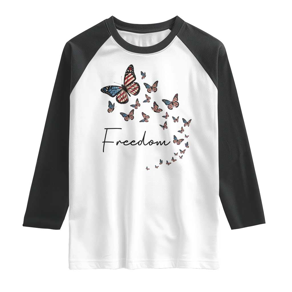 Butterfly Of Freedom American Pride Raglan Shirt