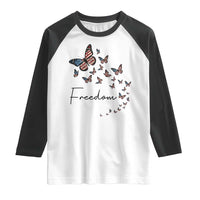 Butterfly Of Freedom American Pride Raglan Shirt