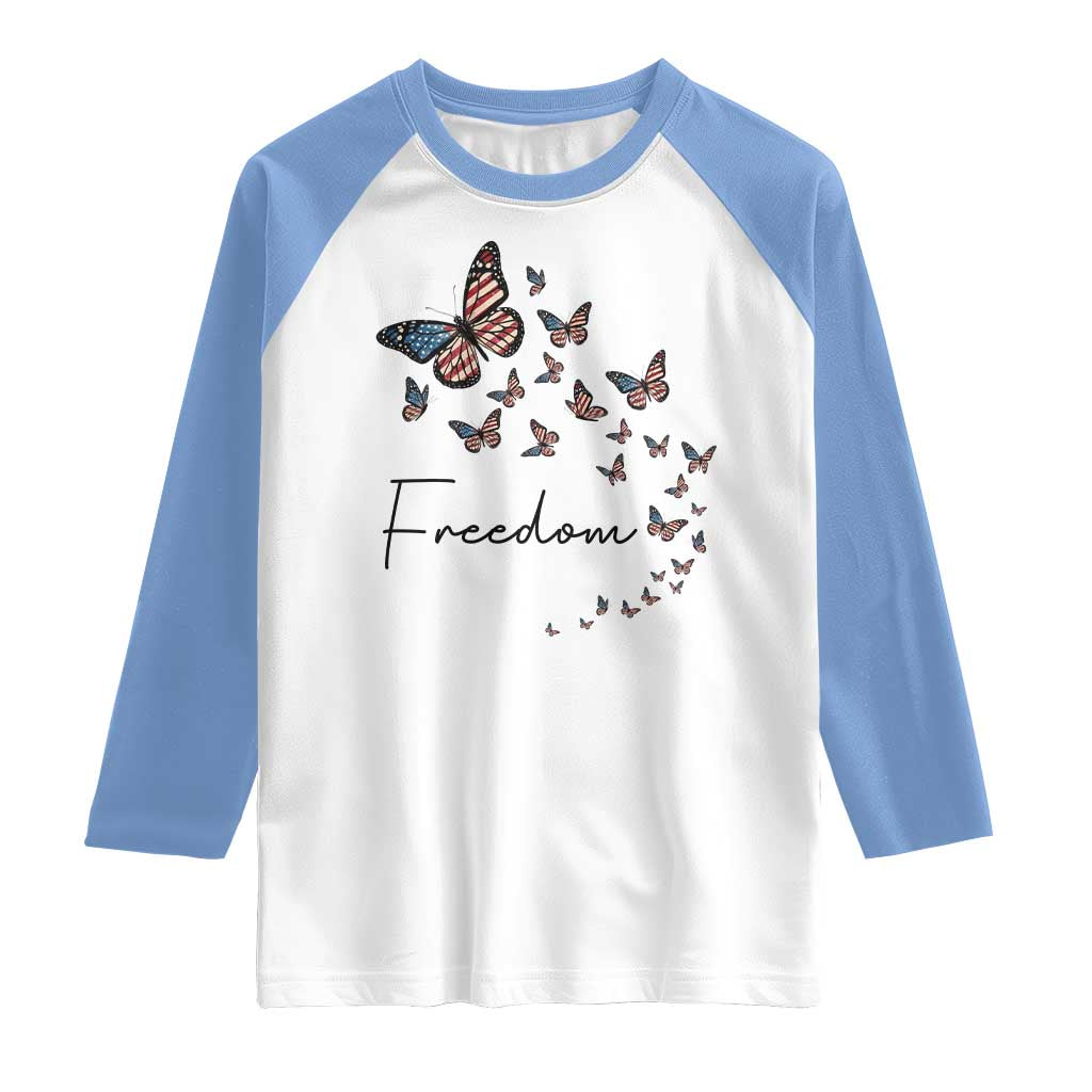 Butterfly Of Freedom American Pride Raglan Shirt