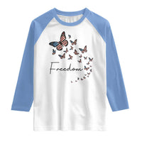 Butterfly Of Freedom American Pride Raglan Shirt