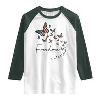 Butterfly Of Freedom American Pride Raglan Shirt